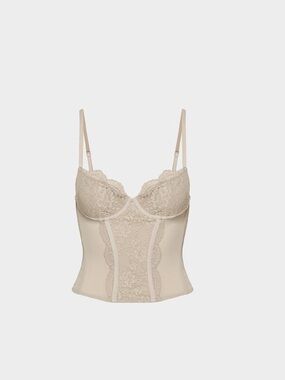 Aritzia heartbreak beige marcona corset top— Nude Blush